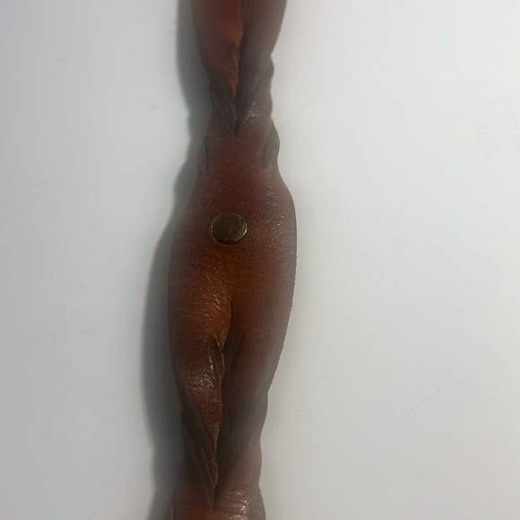 American Eagle leather belt size M solid brass vintage Y2K western - Picture 3 of 12